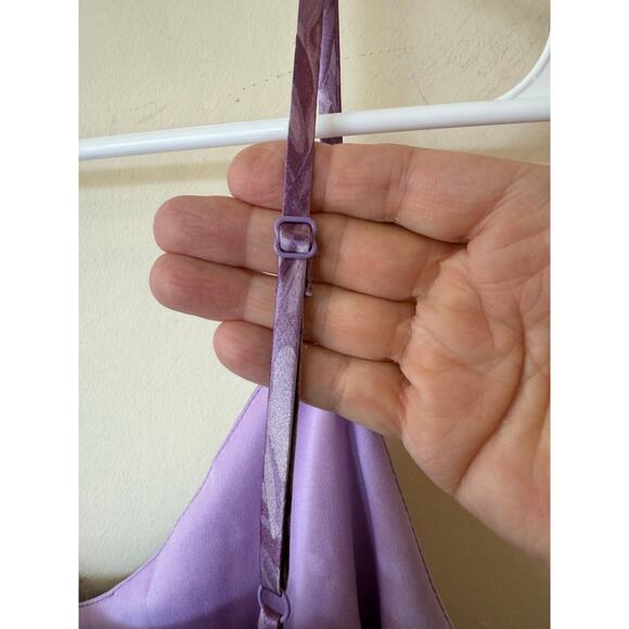 And Now This Satin Floral Mini Slip Dress Purple Large bohemian - Picture 6 of 12